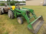 JD 750 Compact w/ Model 67 Loader w/ Homemade Concrete Wheel Weights, 1150