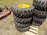 (4) New Camso 10-16.5 Skidsteer Tires on 8-Lug Case Rims   (3206) (4 x Bid