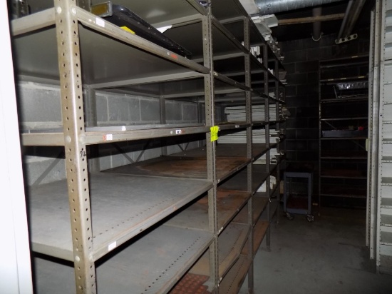 (5) Sections of Gray Shelving,3'W x 9'T x 3'D (Selling As Group)