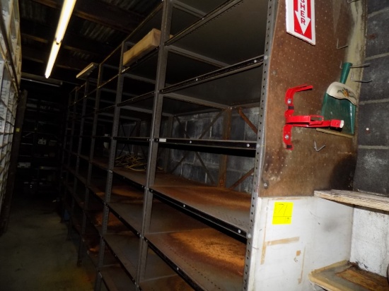 (7) Sections of Gray Shelving, 3'W x 9'T x 2'D (Selling As Group)