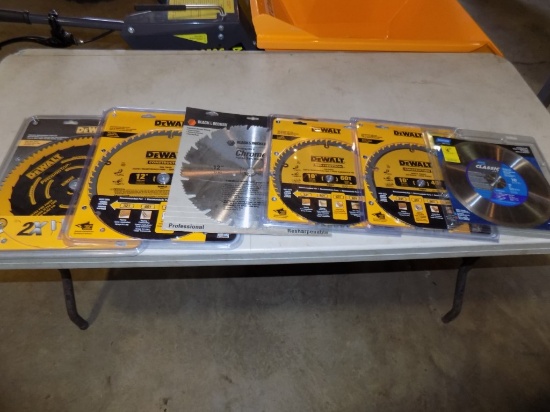 Group of (6) Large Circular Saw Blades, (3) 12'', (3) 10'' - 1 Is A 10'' Di