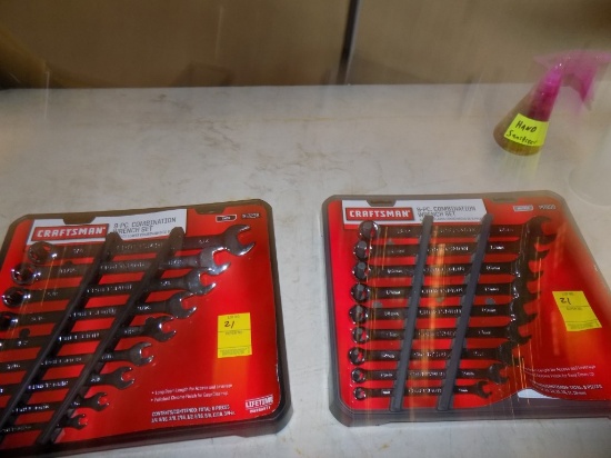 (2) New Craftsman 9-Pc Combination Wrench Set, (1) Standard, (1) Metric (2
