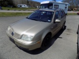 2003 VW Jetta Wagon, Gold, Leather, Sunroof, Has Dents In Hood & Pass. Side