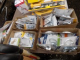 (5) Small Boxes of Mixed Hardware, Chain Links, Cable Clamps, Hook Eyes, An