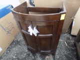 23'' Rounded Front Vanity - No Top - Dark Wood Colored - Marked Up on Front
