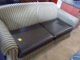 Green / Black Uph Love Seat / Sofa Couch