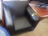 Black Leather Like Uph Sitting Arm Chair