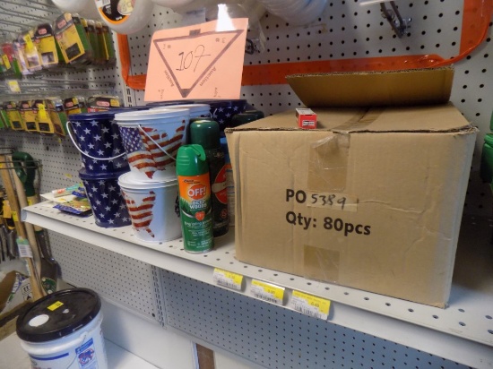 Grp of Citronella Candles, Bug Wipes, Waterproofing Spray, Ear Plugs, etc.