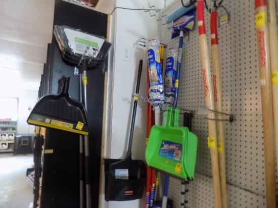 Grp of Broom Heads, Mops, Dust Pans