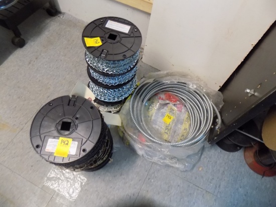 Roll of Conduit & (8) Small Spools of Chain