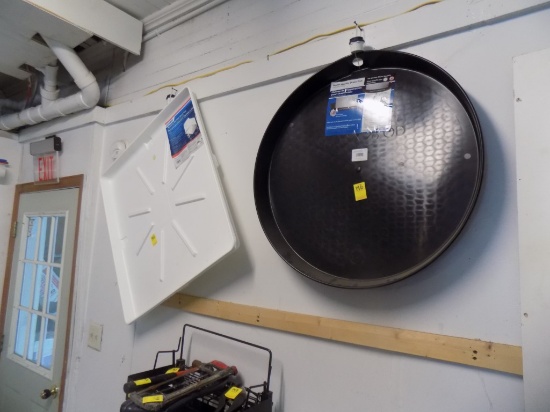 (2) Drain Pans on Wall by Back Door - (1) for Water Heater, (1) for Washing