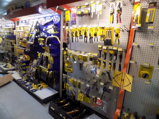 Shelf Section of Hand Tools, Pliers, Snips, Crescent Wrenches, Screw Driver