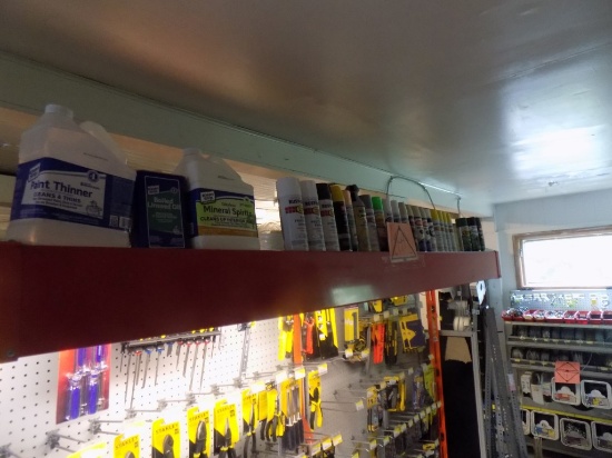 Mineral Spirits, Marking Paint, etc. Above Hand Tool Shelving