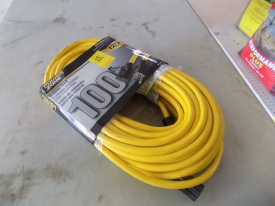 100' Yellow Outdoor Extension Cord