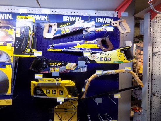 Grp of Stanley & Irwin Hand Saws