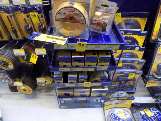Irwin Display Rack w/Lg Qty of Hole Saws and Larger Hole Saws in Front