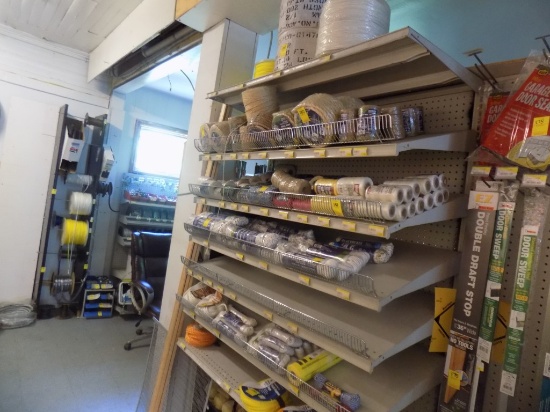 Contents of (7) Shelves, Huge Qty of Rope & Strings