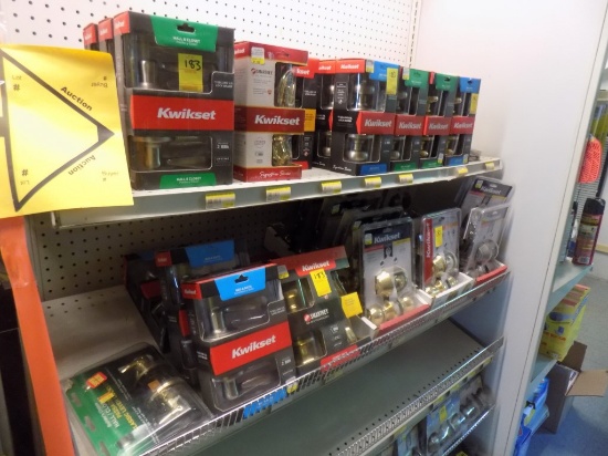 Top 2 Shelves of Kwik Set Door Knobs, All Sorts of Entrance, Bed & Bath, Ha