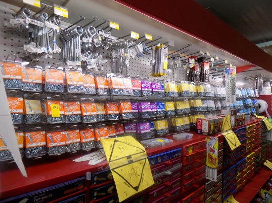 All Misc. Hardware Hanging Above Organizers - Lg Qty of Prepackaged Hardwar