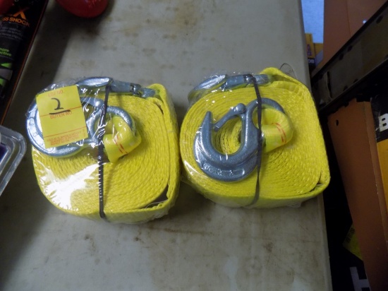 (2) 15' x 5000lb Tow Straps, 2x Bid Price