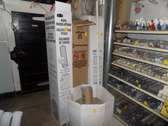 (3) Boxes of Pipe Insulation, Partial Box of Pool Hose, Roll of Screen