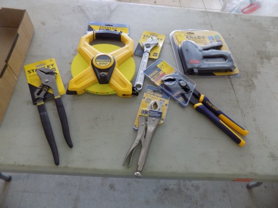 Box with Pliers, Staplegun, (1) 200' Tape and Vicegrips