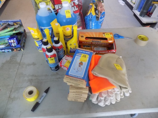 De-Icer, Washer Fluid, Thermometers, Winter Hats, Hand Warmers and Gloves