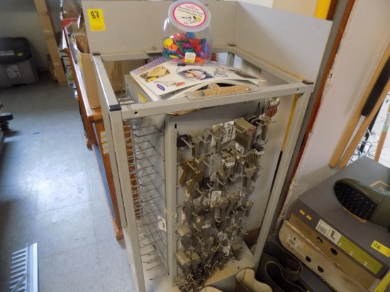 Lg Qty of Key Blanks on Turnstyle Display Rack w/Book & Accessories
