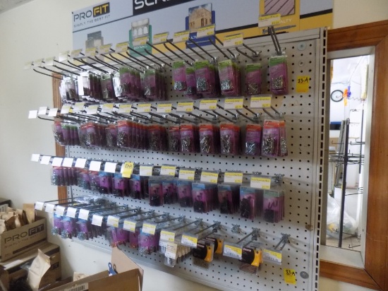 Grp of Packaged Nails on Pegboard