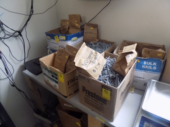 (6) Boxes of Asst. Nails in Corner