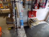 (2) Tall Hanger-Type Display Racks & Small Stainless Wire Rack