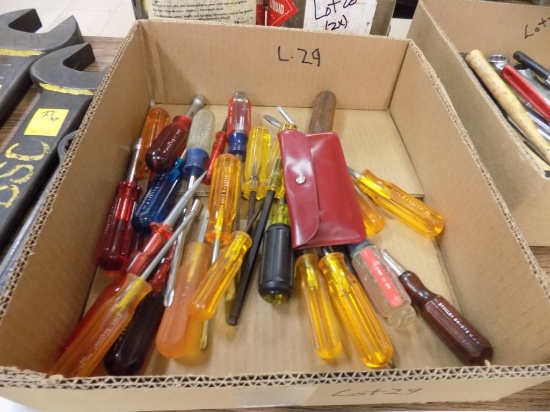 Box of Screwdrivers, Nut Drivers, Allen Wrenches