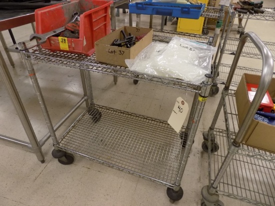 Stainless 2-Tier Wire Warehouse Cart