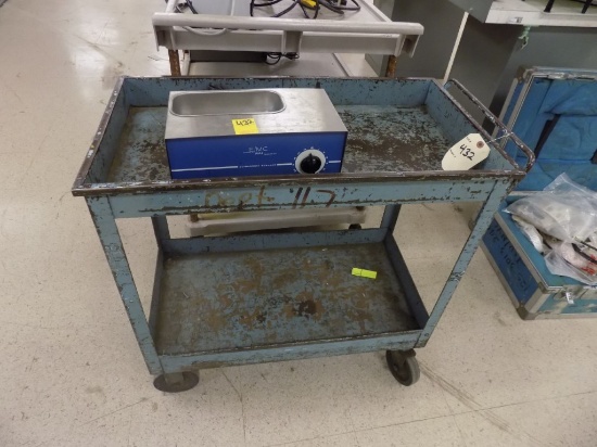 Blue Metal 2-Tier Cart with Ultra Sonic Cleaner