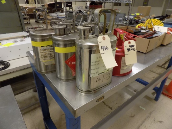 (3) Stainless Safety Cans & (1) Red Safety Can