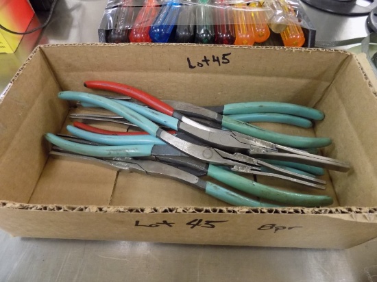 Box of (8) Pairs of Flat Billed Specialty Pliers