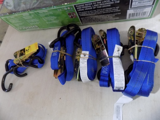 1'' x 12' 1500LB Blue Ratchet Straps, NEW, (5x Bid Price)