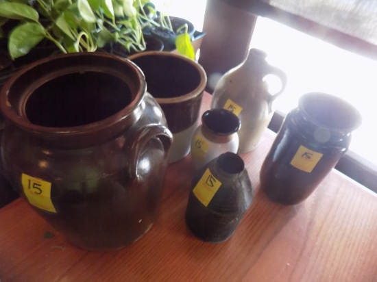 Crock, Grp of Jugs and Vases