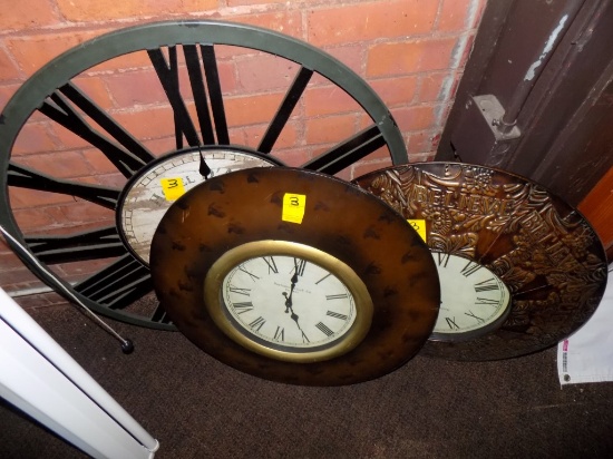 (3) Old Style Clocks, Look Antique, Run on AA Batteries