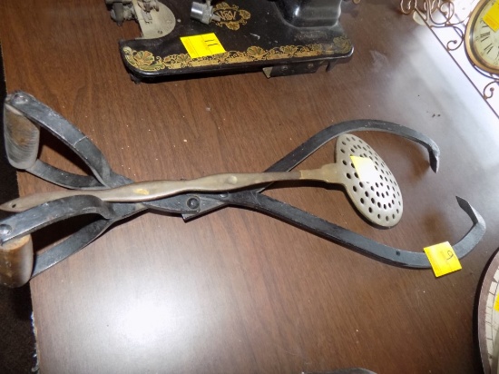 Antique Tongs & Strainer