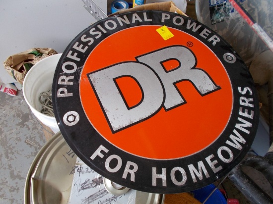 ''DR'' Trimmer Tin Sign, Round, 23'' Diam.