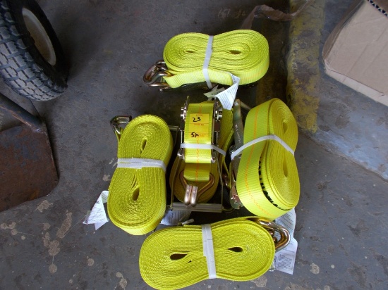 (5) New 2'' x 27' HD Ratchet Straps (5 x Bid Price)