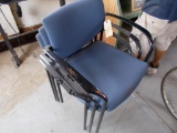 (3) Blue Upholstered Chairs