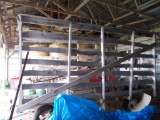 Wooden Hay Wagon On Red Running Gear