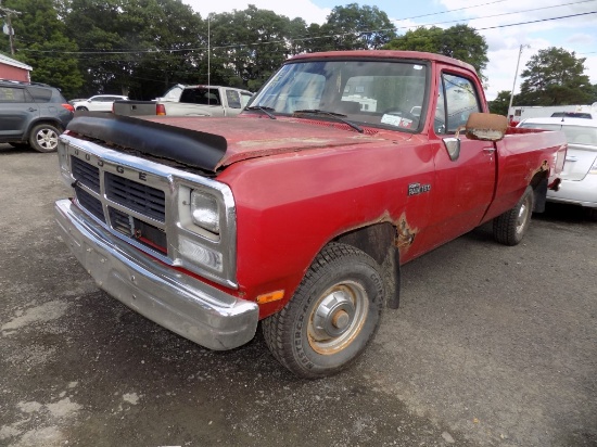 '92 Dodge Power Ram 150, 4WD, Reg Cab, Red, Gas V8, TMU 229,280 Miles - ODO