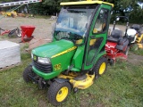 JD X728 Ultimate Garden Tractor w/ Cab w/ Heater, 4wd, 48'' Mowing Deck, Po