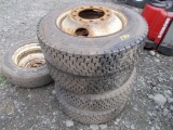 (4) Good 255-95-22.5 Mtd Tires on Steel 10-Lug Rims