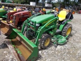 JD 2320 4WD Compact Trator w/JD 200CX Loader, R4 Tires, Hydro, Shows 200 Hr