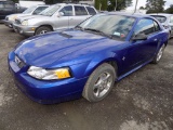 '02 Ford Mustang, Blue, 5 Speed Manual, V6, Needs Brake Work, 130,101 Miles