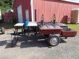 Fancy BBQ / Cooking Trailer, REAL NEAT, Steer Designs, 60'' 2-Lid Grille -